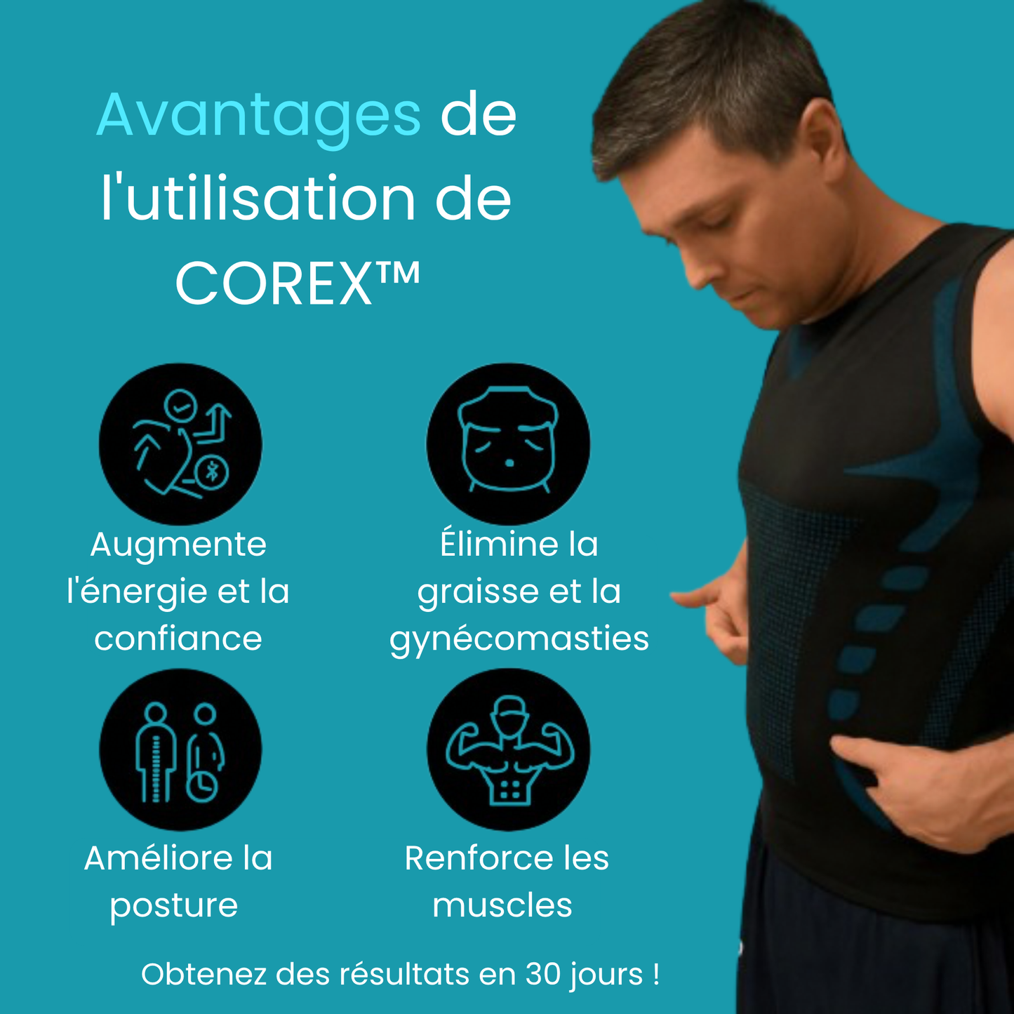 COREX 2.0 -  Redresse votre posture, comprime votre ventre, transforme votre apparence.